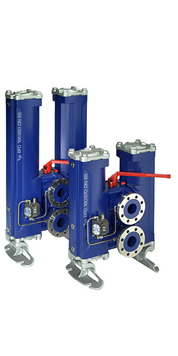 BOLLFILTER Duplex Type BFD: Cast filter with ball change over valve
