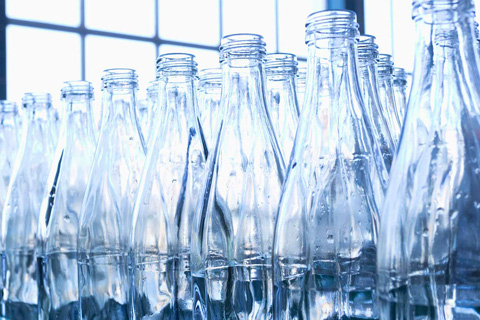 Empty glass bottles